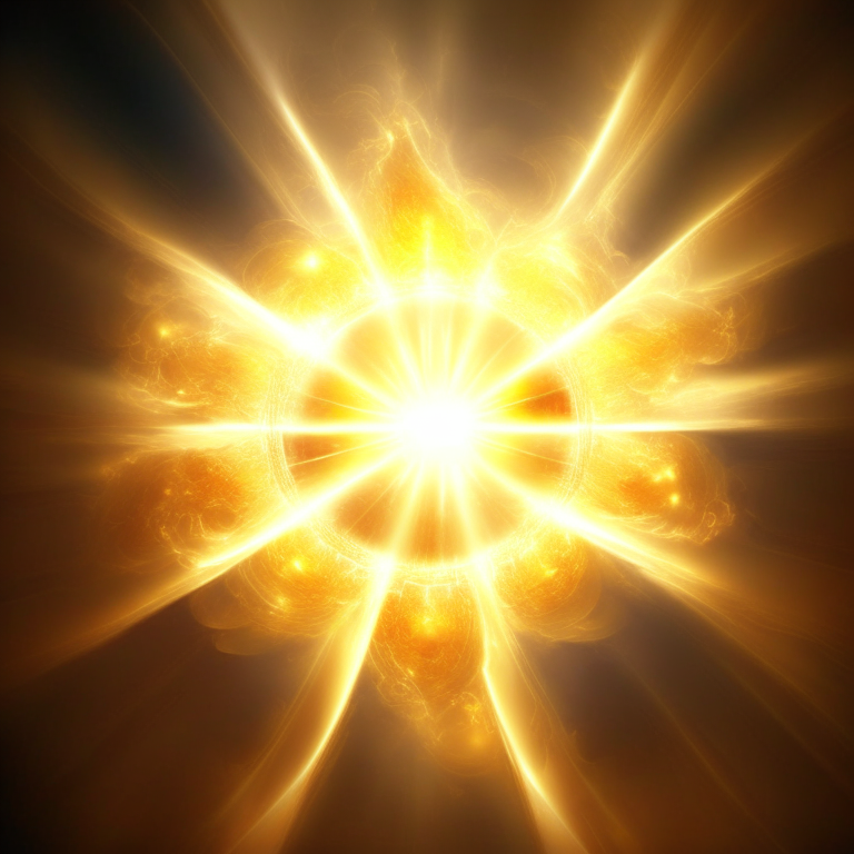Heaven magic irradiating golden light