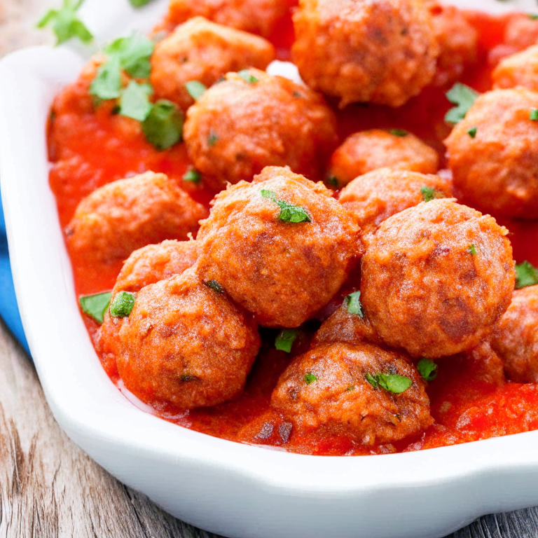 Air Fryer Turkey Meatballs with Marinara Sauce