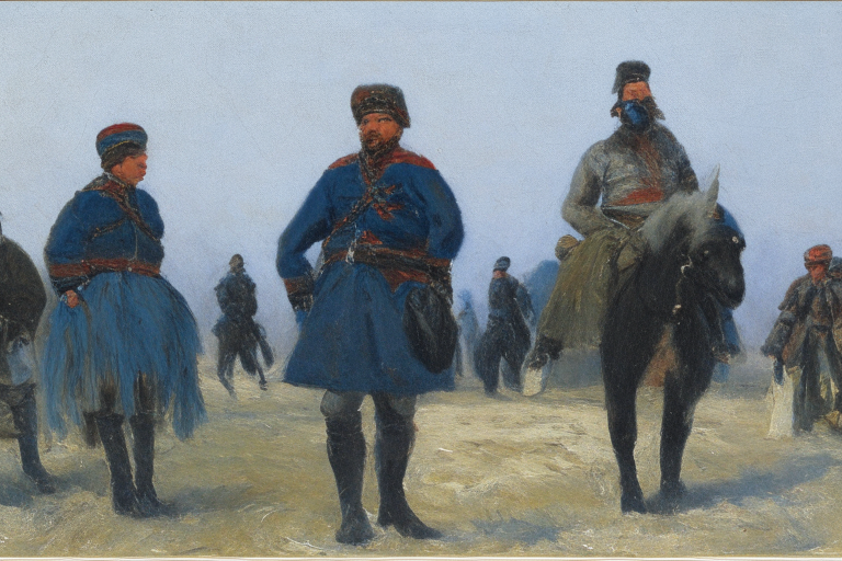 Józef Brandt modern cossacks near Kremenets