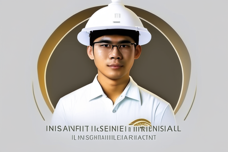 Create an Filipino Electrical Engineer wearing white long sleeve with institute of integrated electrical engineers of the Philippines logo and wearing white safety cap for engineer. He must me Asean color .