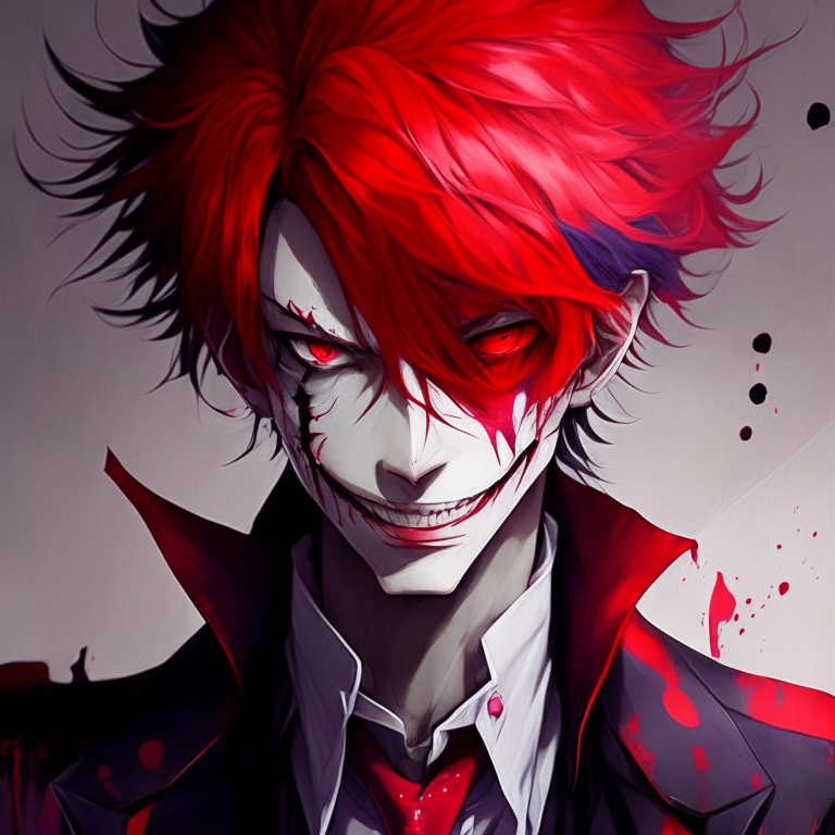 Handsome anime red joker 