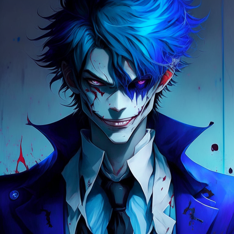 Handsome anime blue
 joker 