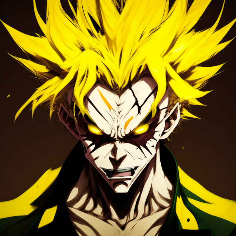 Handsome anime  yellow Joker angry 