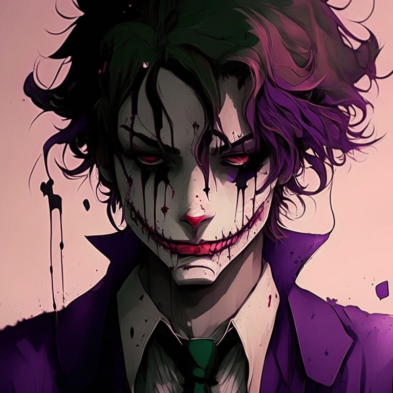 Pretty anime  brown Joker sad