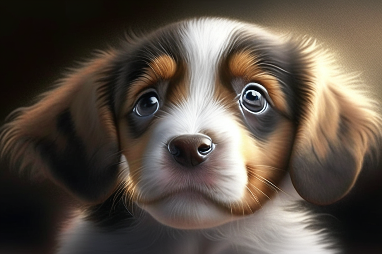 A beautiful realistic puppy