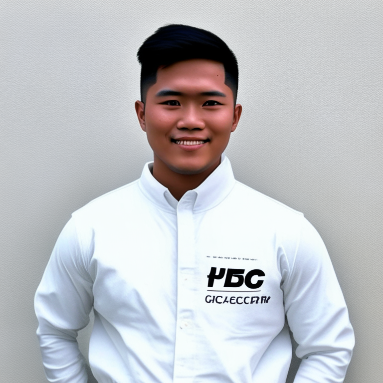 Filipino Electrical Engineer wearing JCP logo white longsleeve