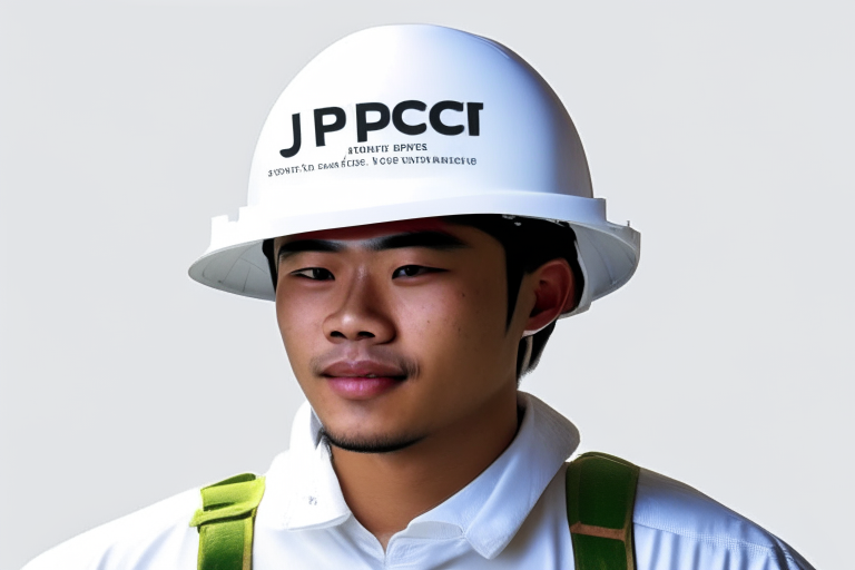 Filipino Electrical Engineer wearing JCP logo white longsleeve wearing safety hat for Engineer
