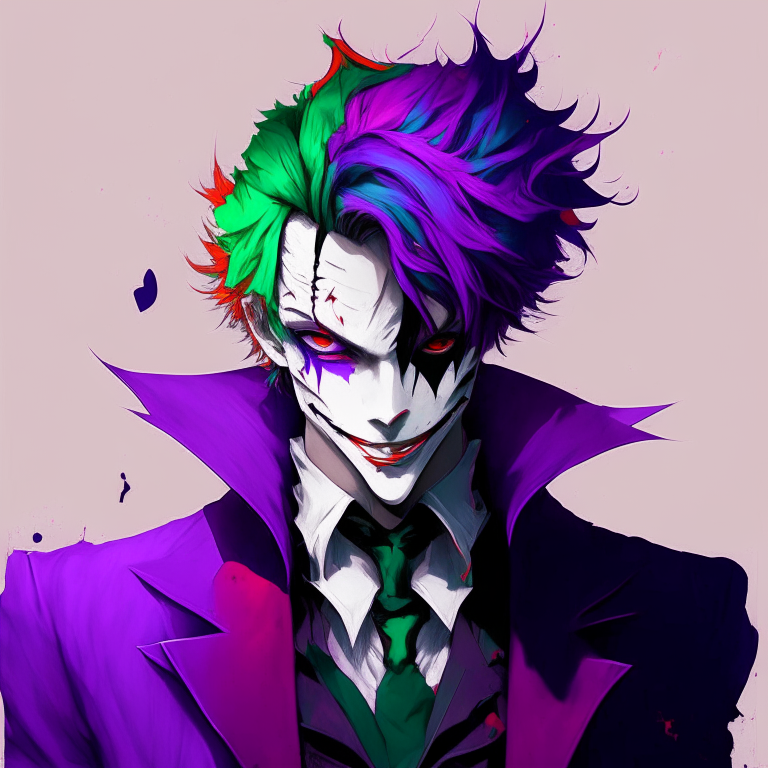 Handsome anime joker different colours 