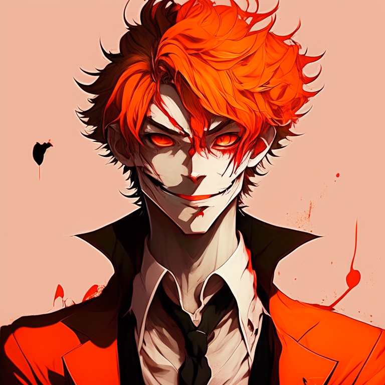 Handsome anime joker orange colour 