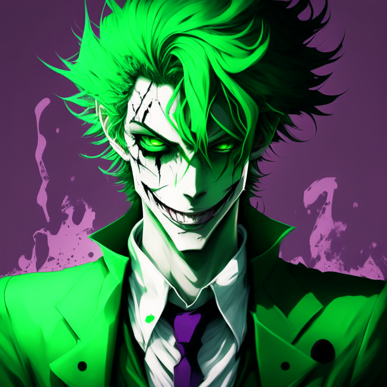 Handsome anime joker light green 