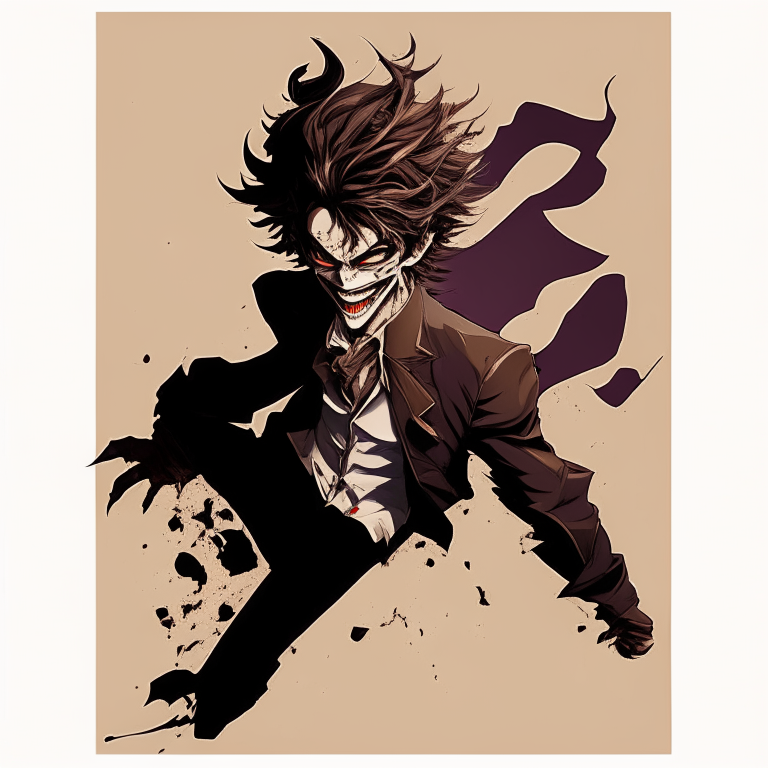 Handsome anime joker brown colour, jump 