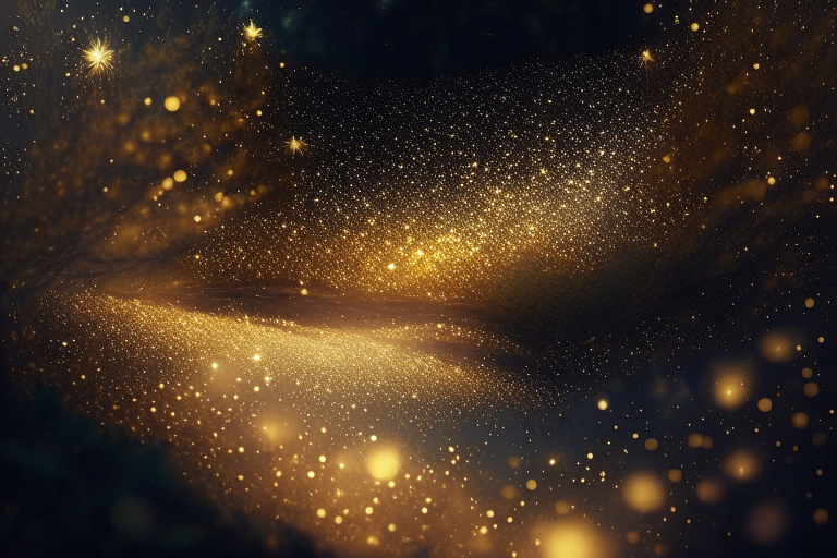 cosmic glitters of nature and gold. change to "cosmic glitter of money and gold"