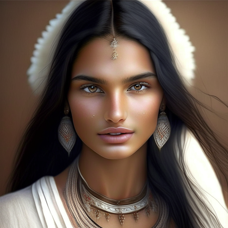 Make a white indian most beautiful girl
