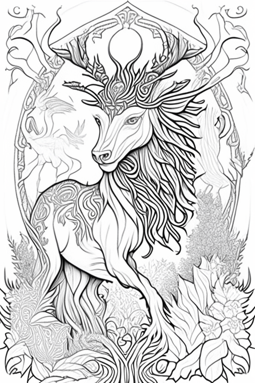 Generate a coloring book artwork for adults.
Artwork consists of medieval mythical animals. 