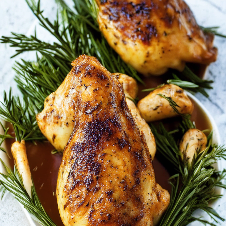 Air Fryer Turkey Drumsticks with Rosemary and Garlic, beautifully plated and ready to be served