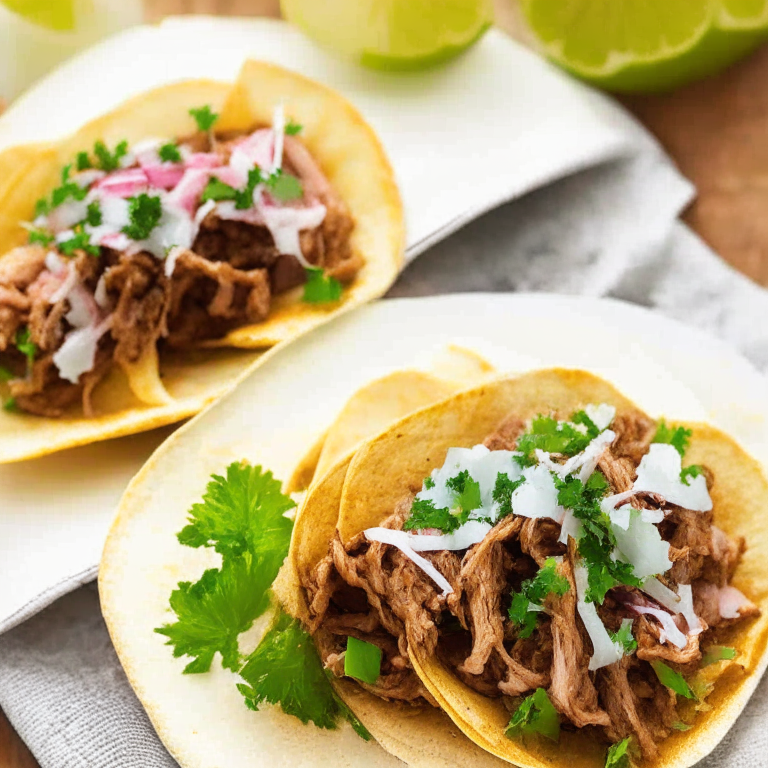 Air Fryer Pork Carnitas Tacos, beautifully plated and ready to be served