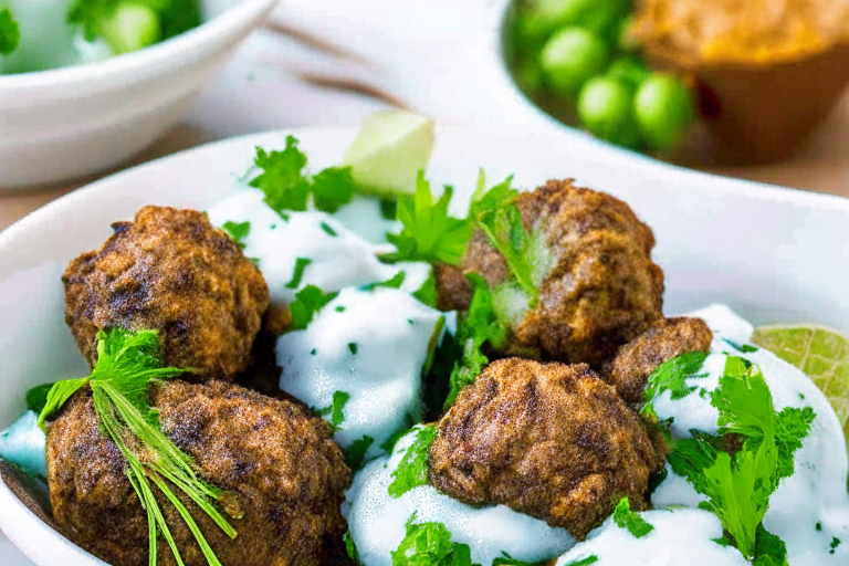 Air Fryer Greek Lamb Meatballs with Tzatziki Sauce, with juicy lamb meatballs and creamy tzatziki sauce Greek Lamb Meatballs with Tzatziki Sauce, perfectly cooked and ready to be served