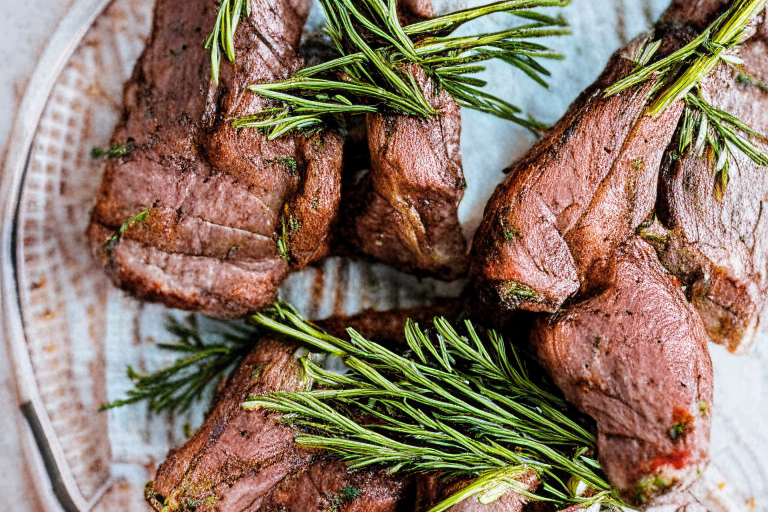 Air Fryer Rosemary Garlic Lamb Leg Steaks, with juicy lamb and fragrant rosemary and garlic Rosemary Garlic Lamb Leg Steaks, perfectly cooked and ready to be served