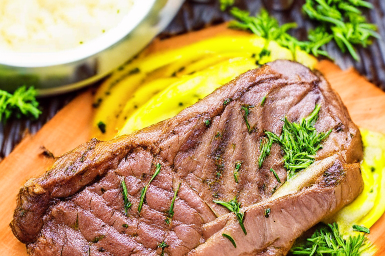 Air Fryer Beef Steak with Garlic Butter, a juicy and flavorful steak cooked to perfection and topped with garlic butter Beef Steak with Garlic Butter, a mouth-watering dish that's easy to make in the air fryer