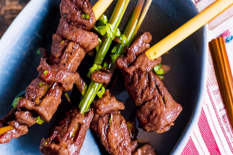 Air Fryer Asian-style Beef Skewers, a delicious and flavorful dish that's easy to make in the air fryer Asian-style Beef Skewers, a mouth-watering dish that's perfect for any occasion