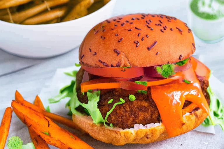 Air Fryer Veggie Burger with Sweet Potato Fries, a delicious and healthy meal that's easy to make in the air fryer Veggie Burger and Sweet Potato Fries in the Air Fryer, a classic and satisfying dish that's perfect for any occasion