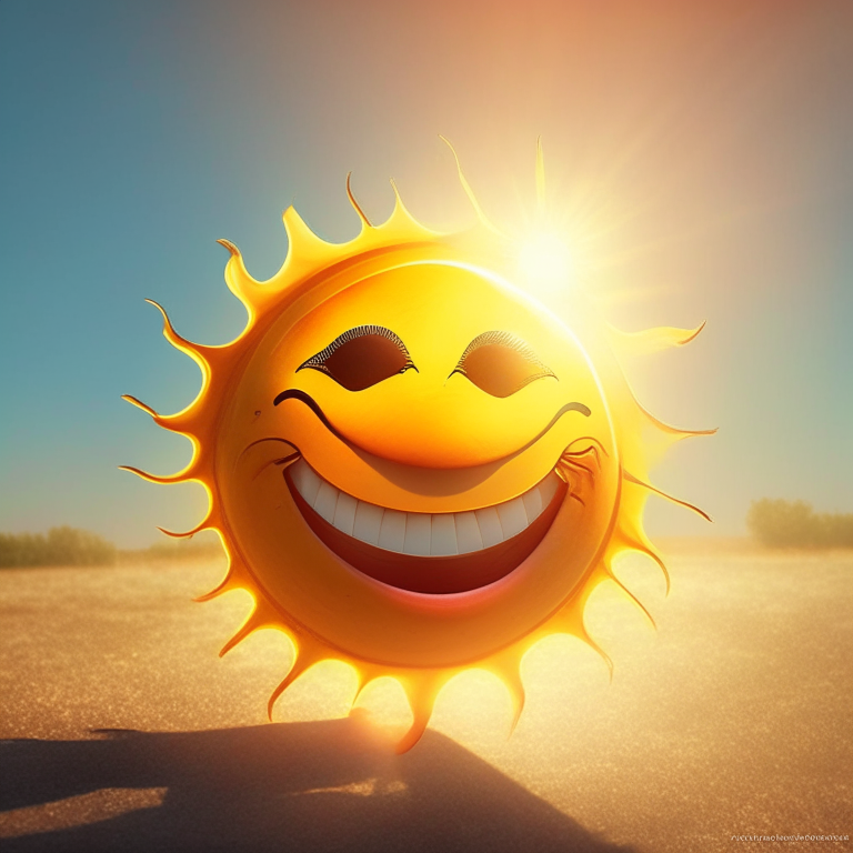 The beautiful sun is smiling 