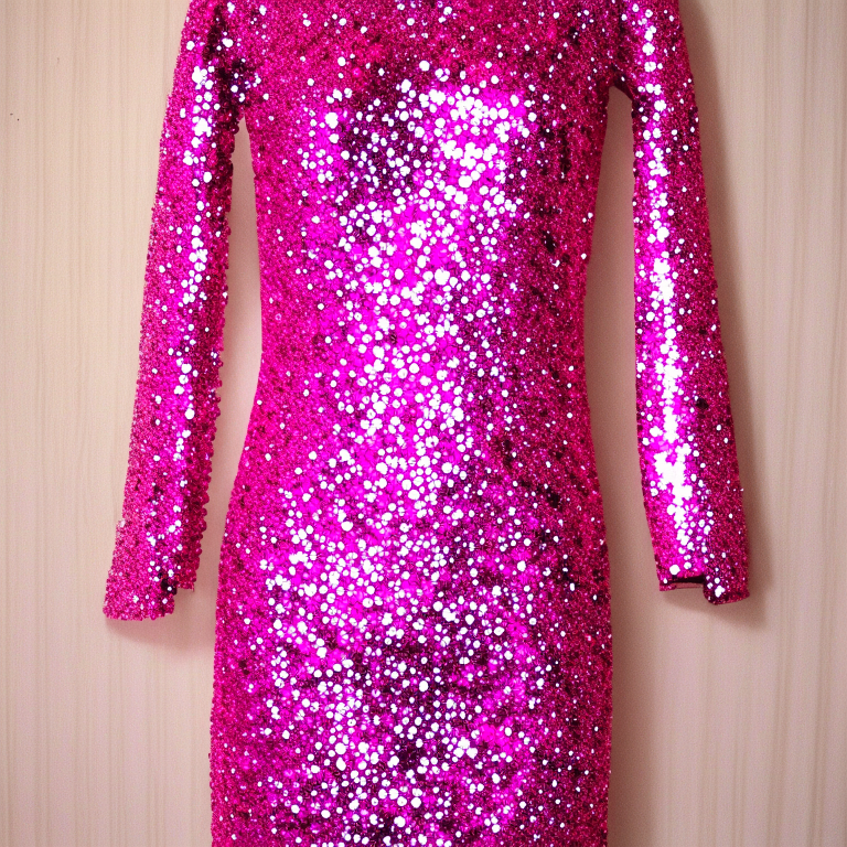 a neon pink glitter sequin dress