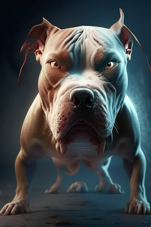 A pit bull dog turns into scary 3D visuals video