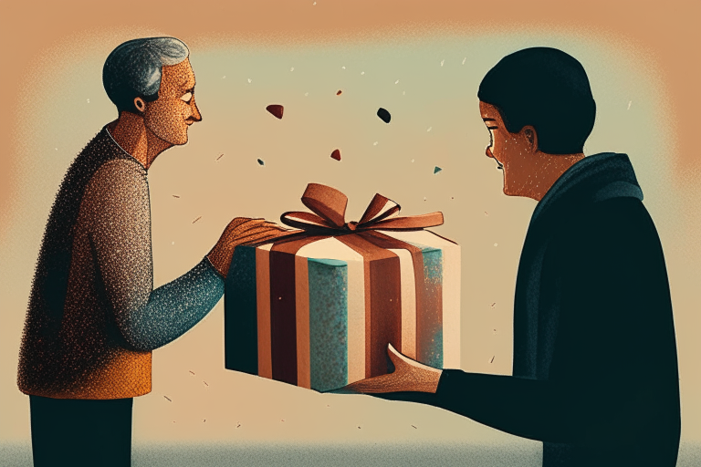 a person expressing gratitude and thanking someone for a gift