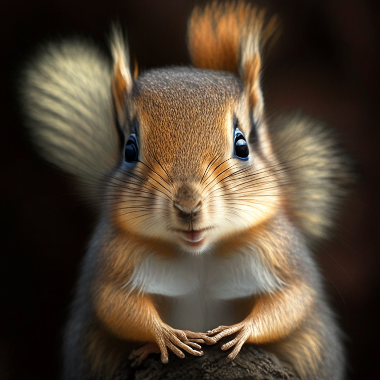 A portrait of a sweet baby squirrel 