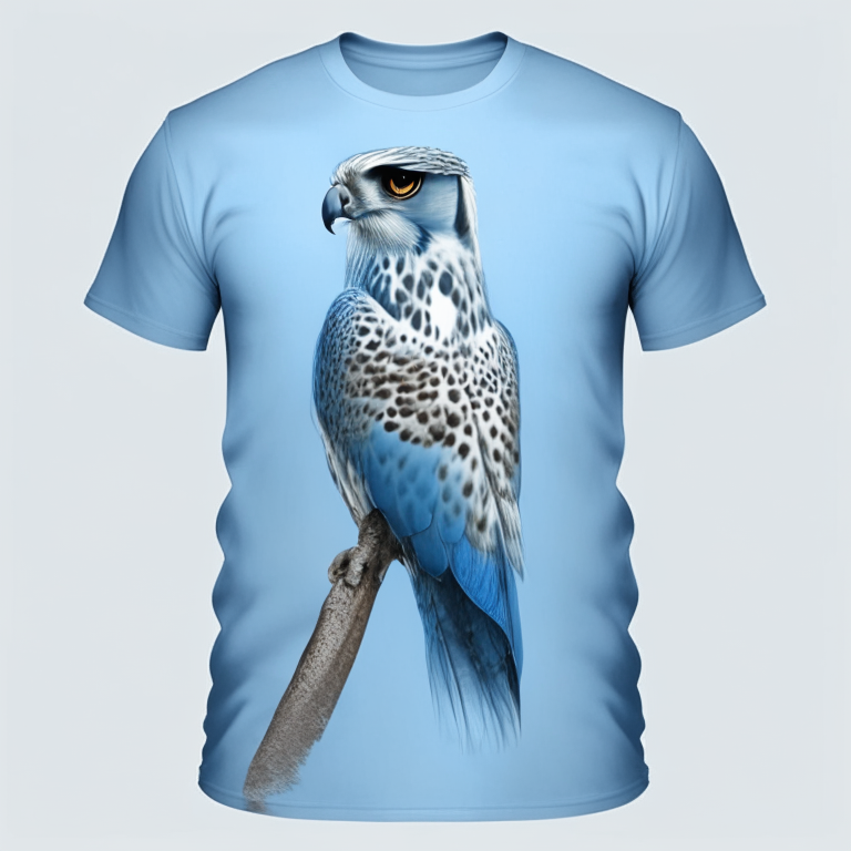 Beautiful falcon , light blue colour, V t-shirt 