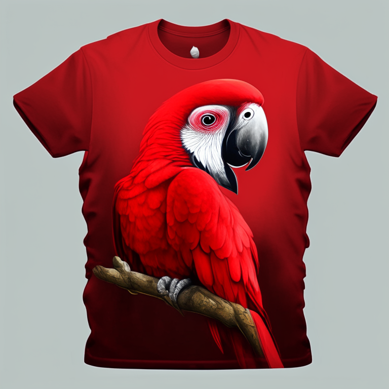 Pretty parrot , red  colour, t-shirt 