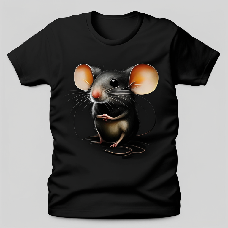 Pretty mouse, balck colour, t-shirt 