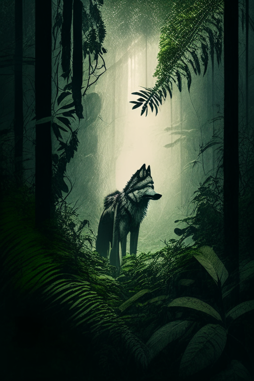 Lone Wolf with in jungle 