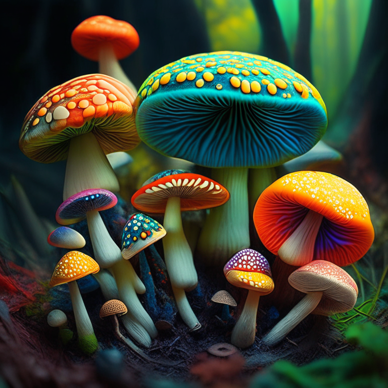 hongos de colores
