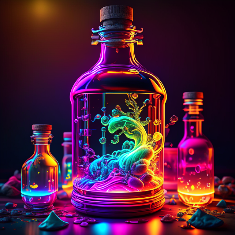 Luffy multicolored neon potion, 8k