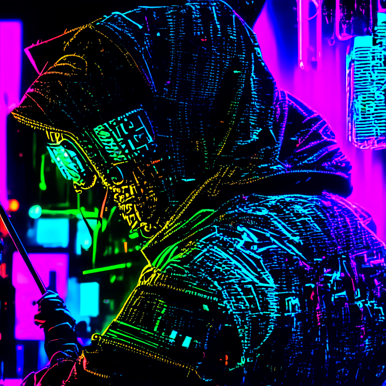 multicolored neon hacker, 8k