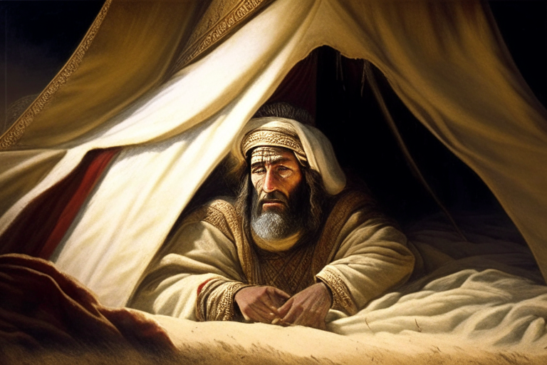 Saul King of Israel in his tent