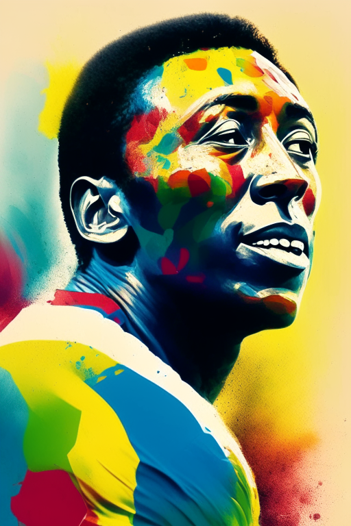 Footballer Pele colourful