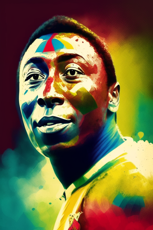 Footballer Pele colourful