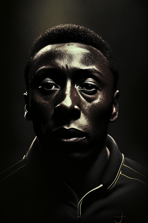 Footballer Pele dark moody