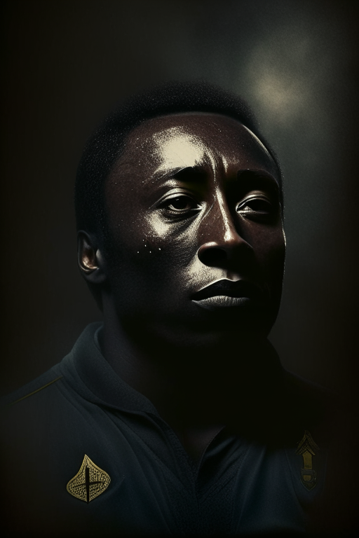 Footballer Pele dark moody