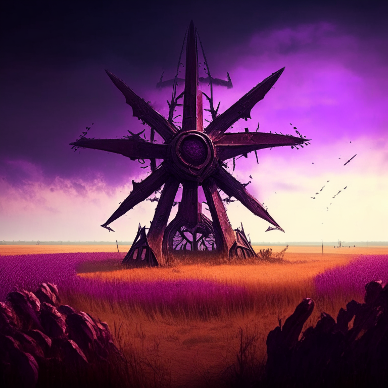 Nether portal windmill in a field of armor stands