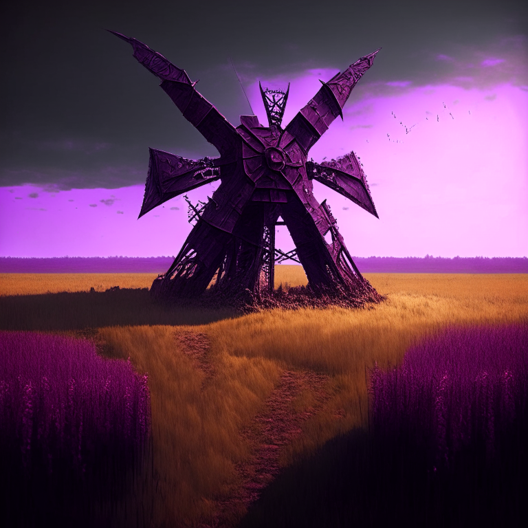 Nether portal windmill in a field of armor stands