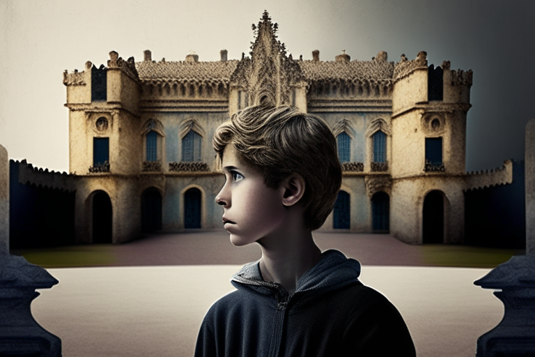 Young boy in front of the castel Inspired by Alex's words, the young people decided to open up to new ideas, question their own beliefs and embrace the diversity of thought.