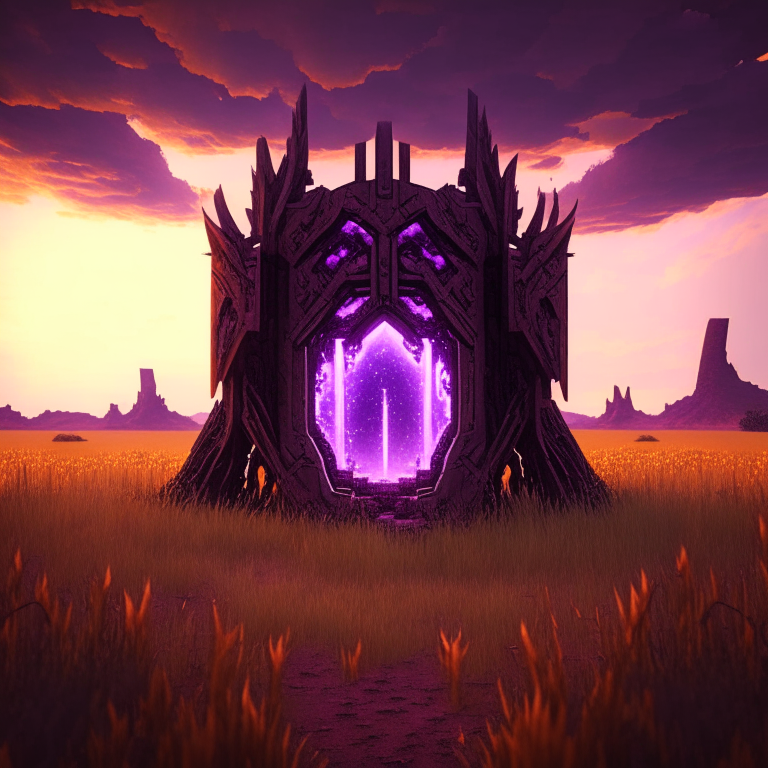 Nether portal in a field of armor stands