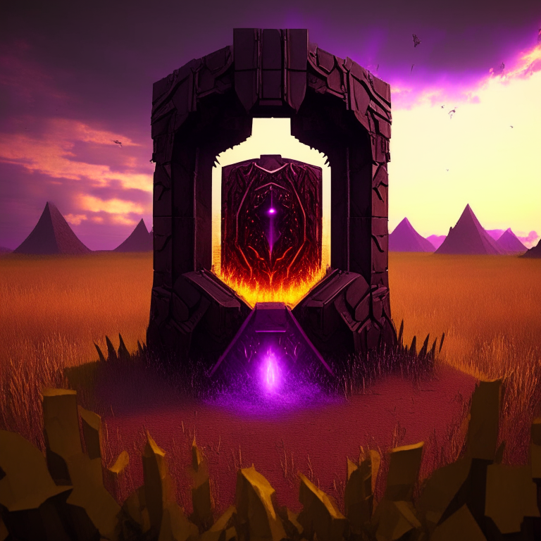 Nether portal in a field of armor stands