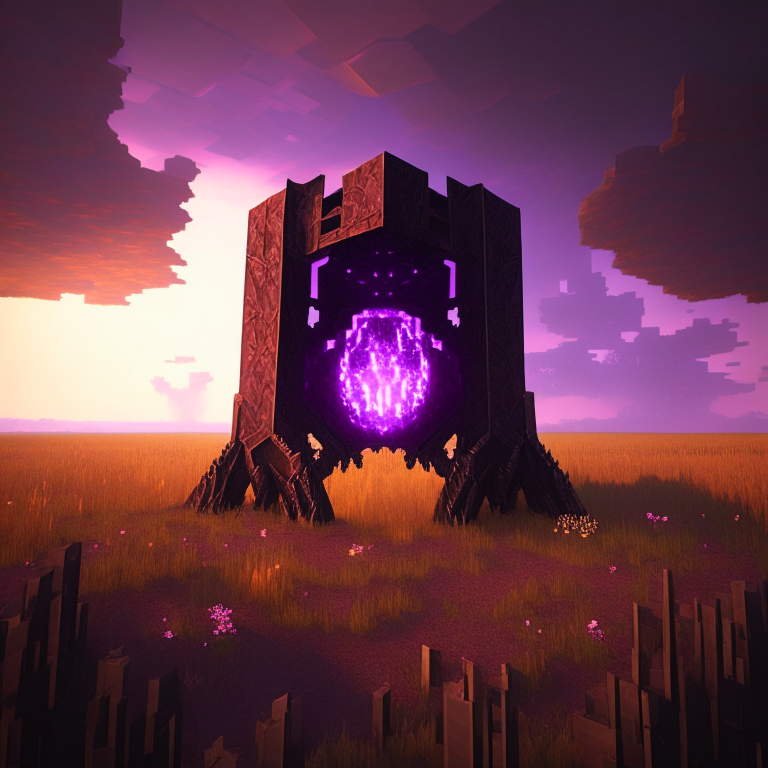 Nether portal in a field of armor stands