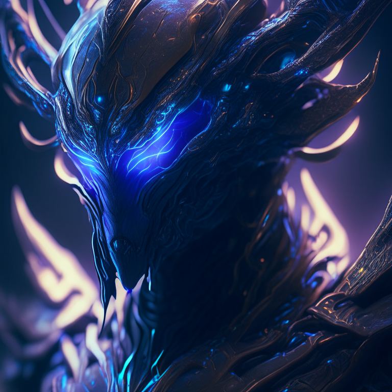 A detailed and intricate digital art piece in a cinematic style, this ultra high resolution portrait of a powerful alien beast is a true masterpiece. The beautiful lighting and playful design make it a trend-setter on ArtStation. A true award-winning work