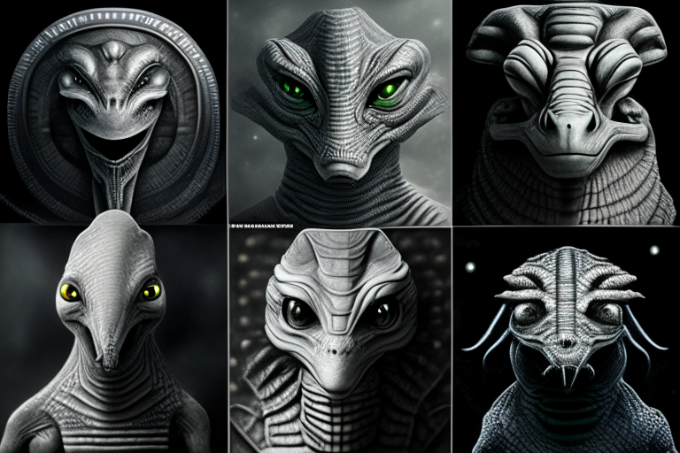 Criptograma de diferentes razas de alienígenas (Ashtar
Dropa
Gris
Hombrecillo
Joviano 
Marciano
Monstruo de Flatwoods
Nórdico
Pleyadianos
Reptiloide
Selenitas
Venusiano)
 con sus respectivas imágenes indicando las cualidades de cada uno y sus especificaciones